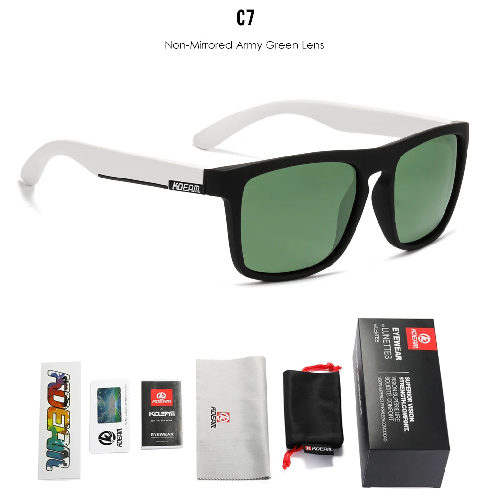 KDEAM Legend Square Sunglasses Polarized Lens For Men Women Outdoor Sports Fishing Mountaineering  Sun Glasses With Brand Box