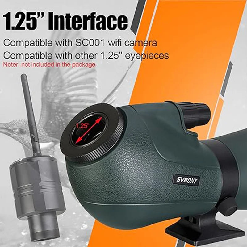 Svbony Telescope SV406/SV406P ED Spotting Scope 20-60x80/25-75X100/16-48X65 Dual Focus IPX7 Waterproof for BirdWatching Archery