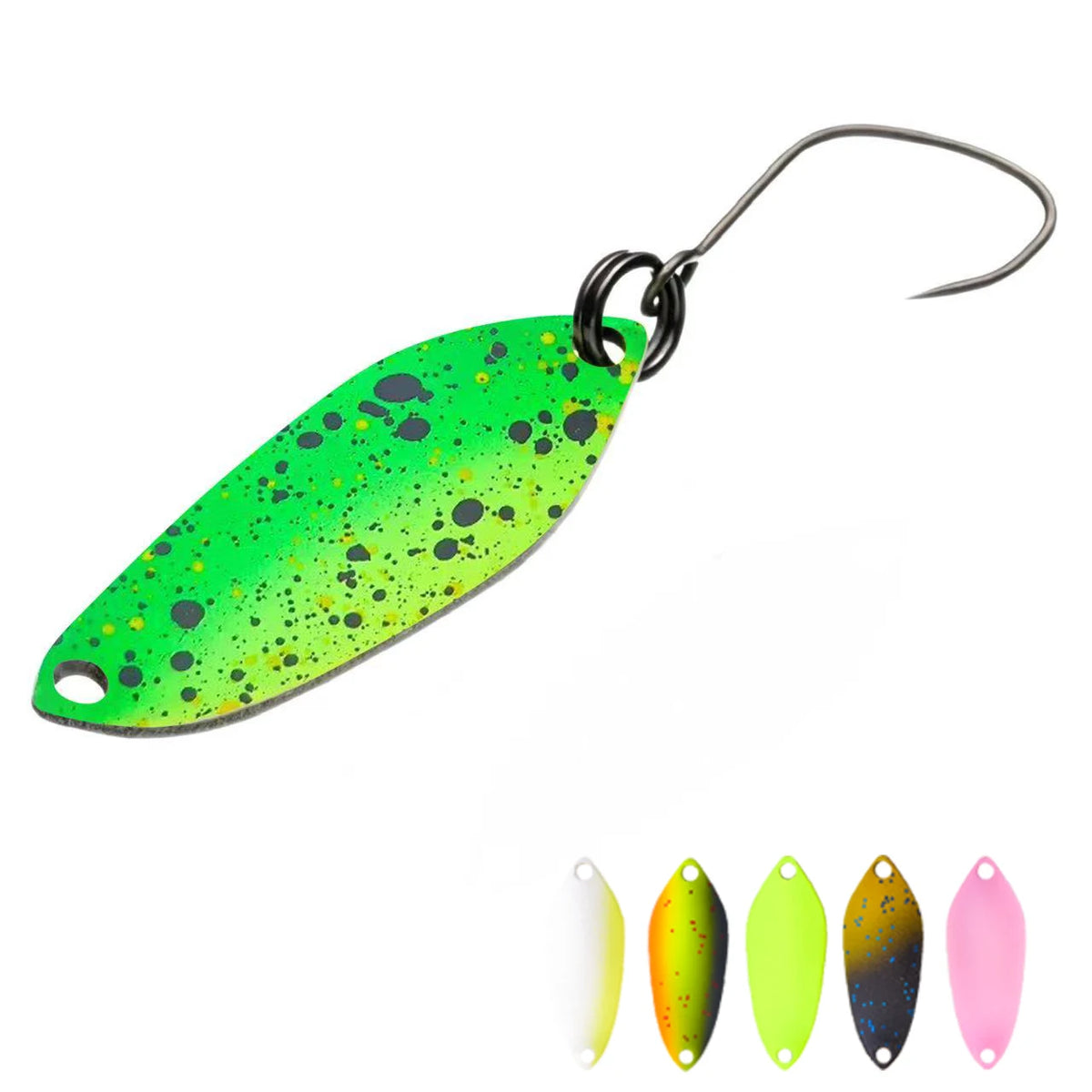 1Pcs NEW Area Trout Colorful Painting Spoon Bait 1.6g 27mm Copper Metal Fishing Lures For Trout Perch Chub