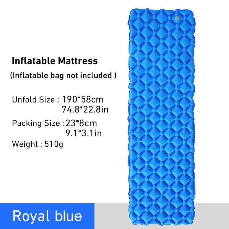 WESTTUNE Camping Sleeping Pad Ultralight Inflatable Mattress Portable Outdoor Air Cushion Sleeping Mat for Travel Hiking