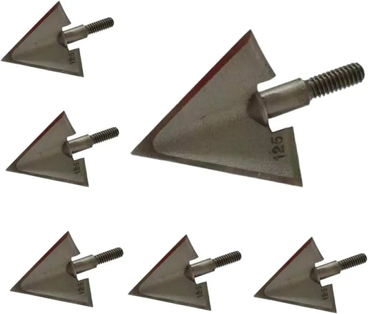 6 PCS Broadheads 125 Grain 1.1" Cut Fixed 3-Blade Archery Arrow Solid Hunting Broadhead 420 Stainless Steel for Crossbow and Compound Bow