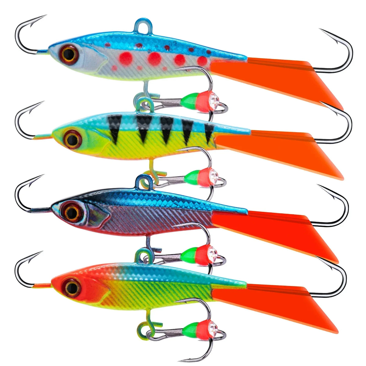 Goture 4pcs Ice Fishing Lure Balancers Professional Winter Jig Wobblers Bait for Trout Bass Pike Carp for Fishing Pesca