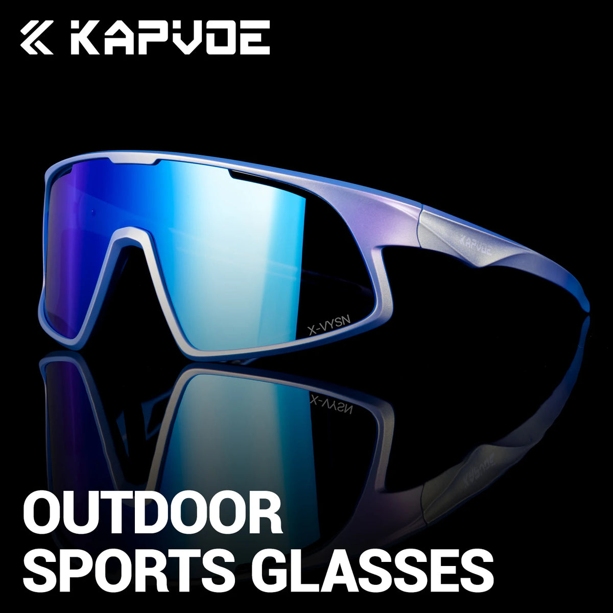 Kapvoe New Anti-Glare Polarized Cycling Sunglasses Outdoor Hiking Eyewear Large-Frame MTB Bike Bicycle Glasses Men Women Windproof UV400 Fishing Camping Glasses