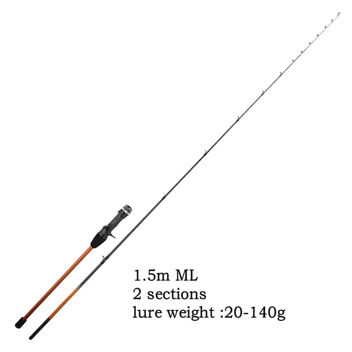 Johncoo cuttlefish fishing rod 1.5m one section with titanium tip 43g light casting Boat fishing rod Oscart air rod
