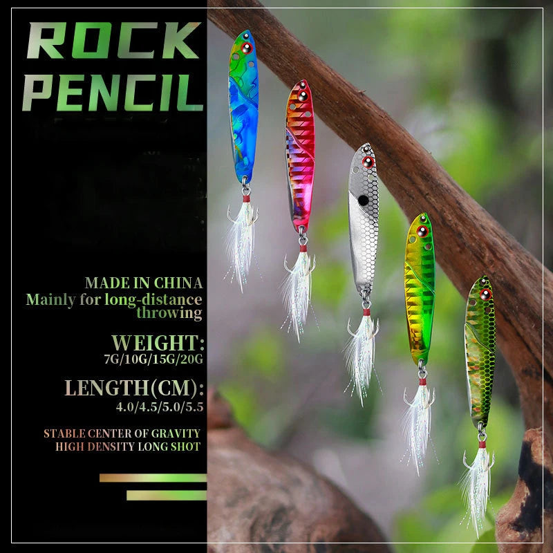 1PC Metal Jig 3D Fish Bait Tackle Trout Shore Drag Cast Jigs 7g 10g 15g 20g Slow Jigging Lure Sea Fishing Lures