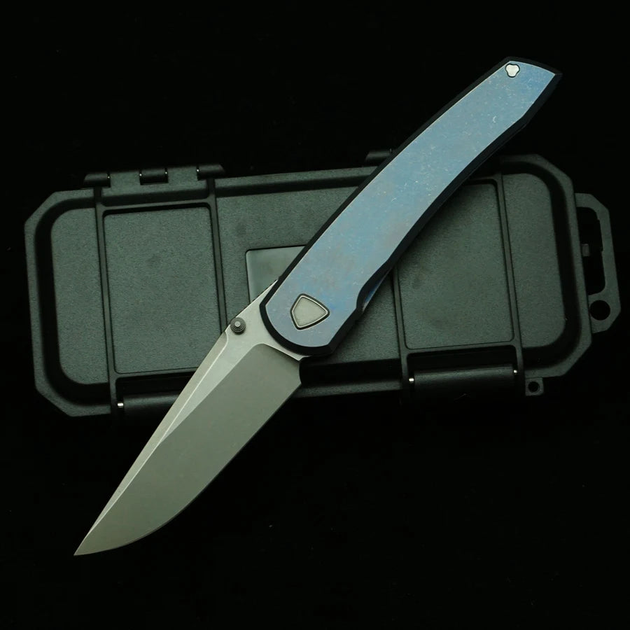 2026 New Waka Folding Knife Real Titanium Alloy Handle 154CM Steel Ceramic Bearing Outdoor Camping Survival Pocket EDC Tool