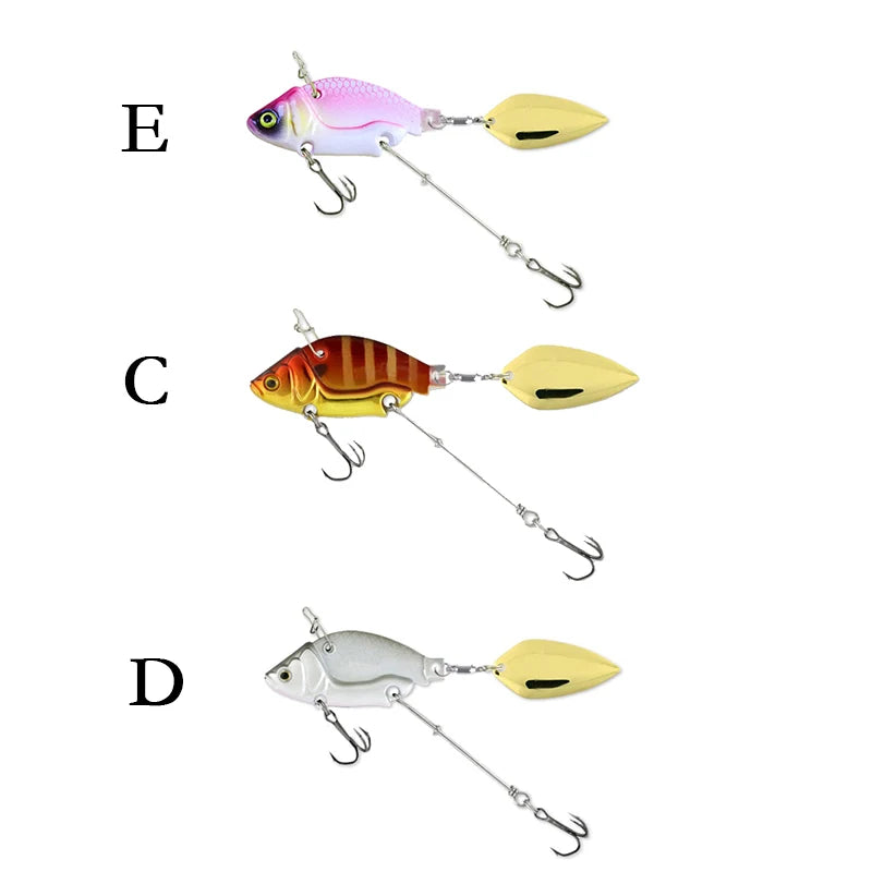 Vib Fishing Lures Wobble Rotating Metal Vib Vibration Bait Winter Fishing  Artificial Hard Baits Spinner Spoon Lure sinking