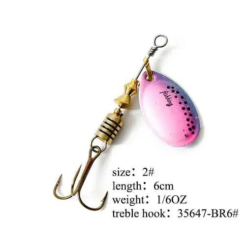 Spinner Bait Fishing Lure 3.9g 4.6g 7.4g 10.8g 15g Rotating Spinners Spoon Lures Pike Metal With Treble Hooks Fishing Goods
