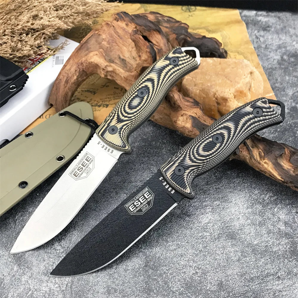 NEW ESEE-5 Fixed Blade Knife D2 Blade G10 Handle High Quality Outdoor EDC Camping Hiking Hunting Survival Tools Pocket Knife