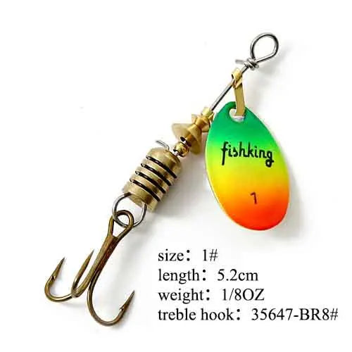 Spinner Bait Fishing Lure 3.9g 4.6g 7.4g 10.8g 15g Rotating Spinners Spoon Lures Pike Metal With Treble Hooks Fishing Goods