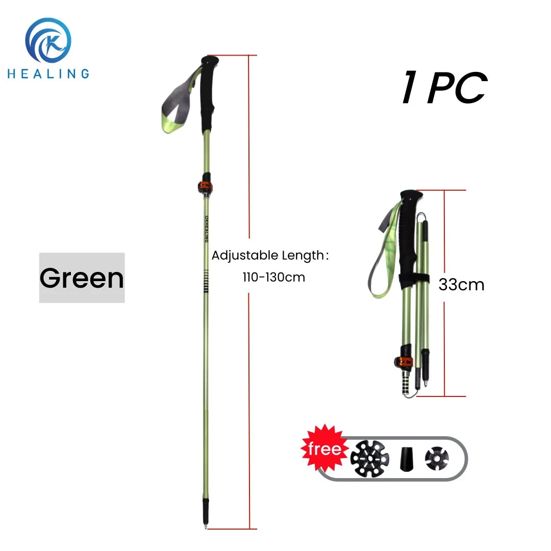 2026 New Carbon Fiber Folding Trekking Poles Ultralight Adjustable Length Quick Lock Walking Sticks for Hiking Camping Travel