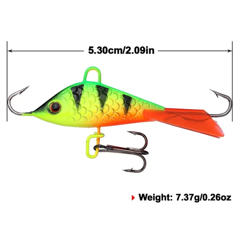 1pcs Winter Ice Fishing Lure Balancer 3D Eyes 6.3cm 15g Fast Sinking Metal Jigging Wobbler Balanced for Pike Perch Pesca Tackle
