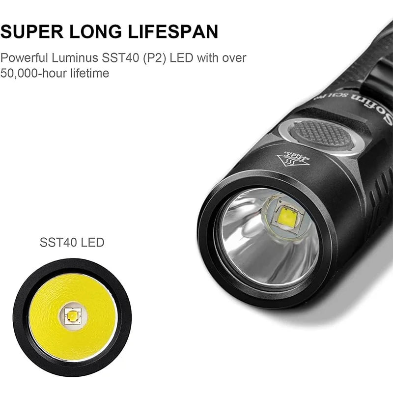 SOFIRN SC31 Pro SST40 2000lm LED Flashlight Rechargeable 18650 Flashlights USB C Powerful LED Torch Outdoor Lantern Anduril