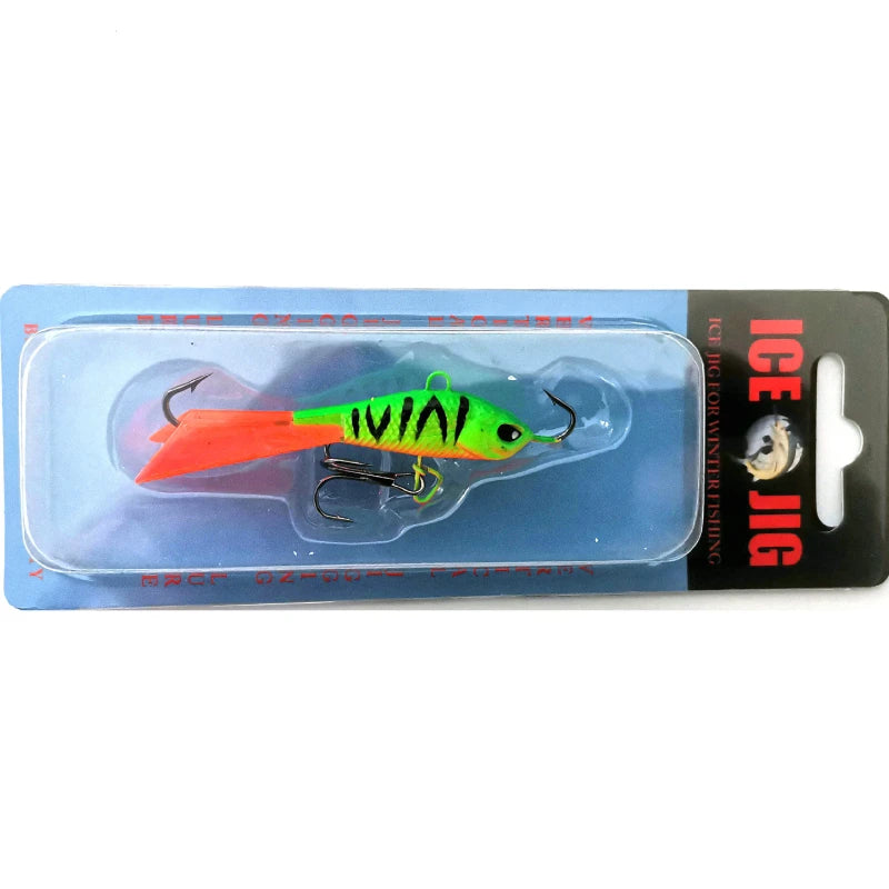 1pcs Winter Ice Fishing Lure Balancer 3D Eyes 6.3cm 15g Fast Sinking Metal Jigging Wobbler Balanced for Pike Perch Pesca Tackle