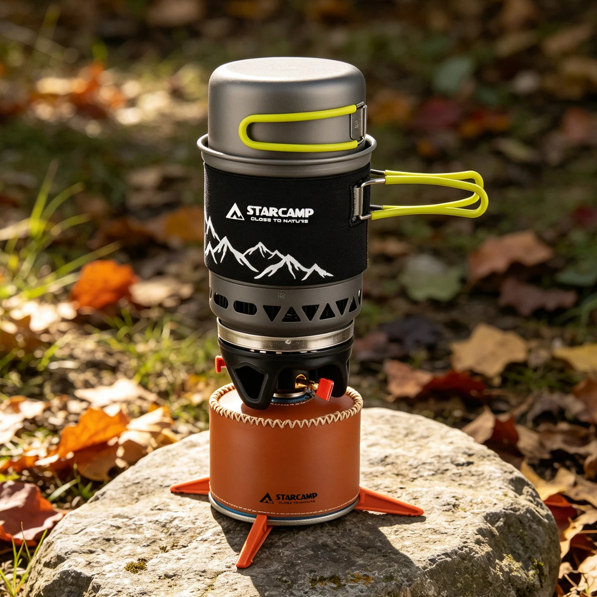 STARCAMP 1000+500ml Outdoor Camping Cooking System Hiking Fastboil Jet Cooker Gas Stove