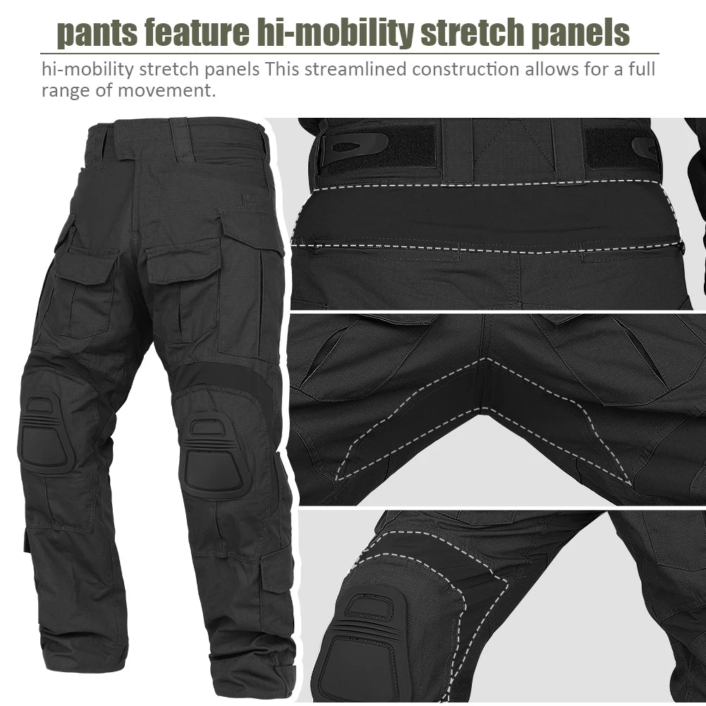 KRYDEX Camouflage G3 Combat Uniform Hunting Outdoor Tactical Gen3 Shirt & Pants Suit Kit Ranger Green Camo Black Clothing