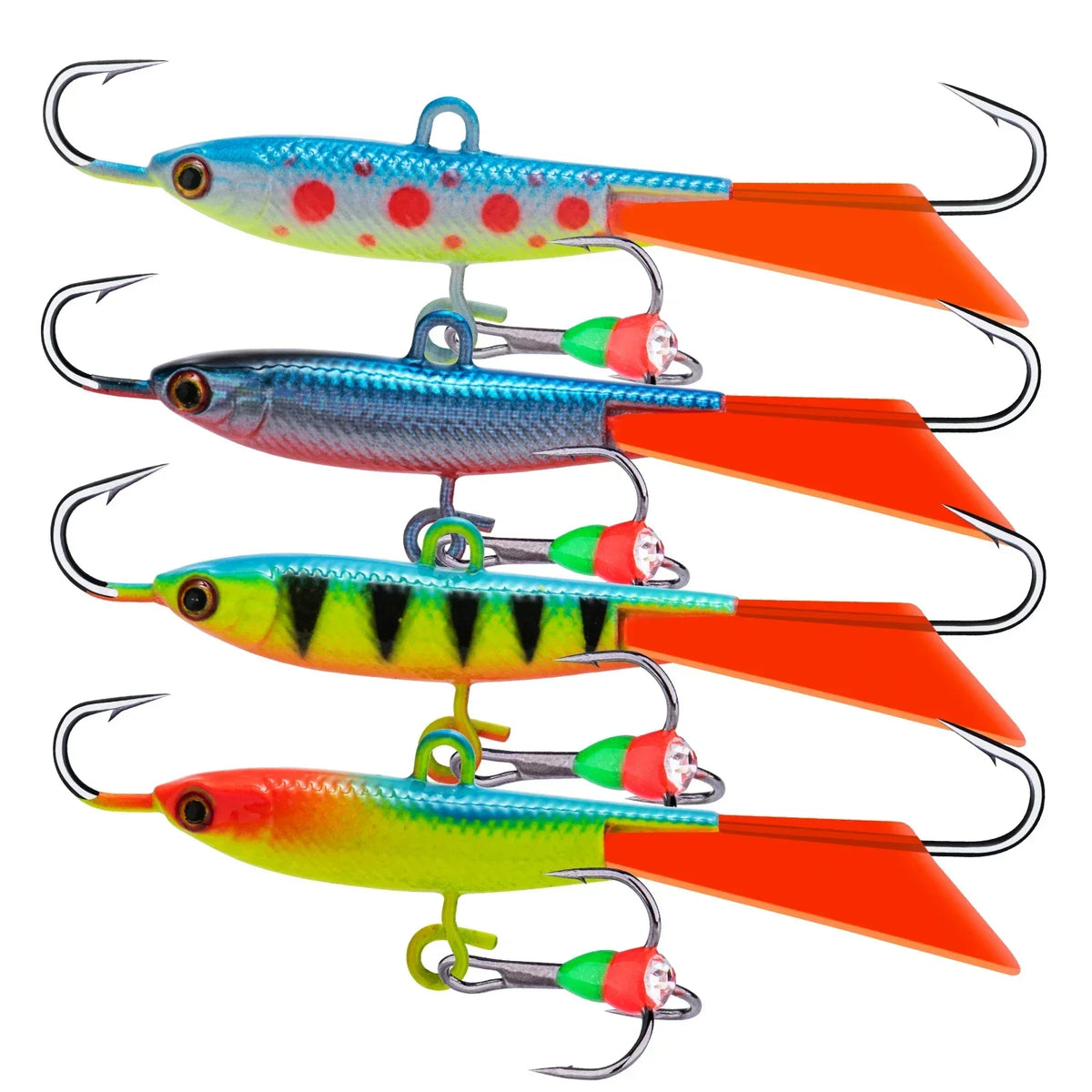 Goture 4pcs Ice Fishing Lure Balancers Professional Winter Jig Wobblers Bait for Trout Bass Pike Carp for Fishing Pesca