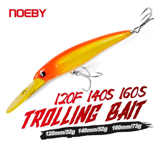 Noeby Trolling Minnow Fishing Lures 12cm 32g 14cm 52g 16cm 73g Floating Sinking Hard Bait for Big Game Saltwater Fishing Lure