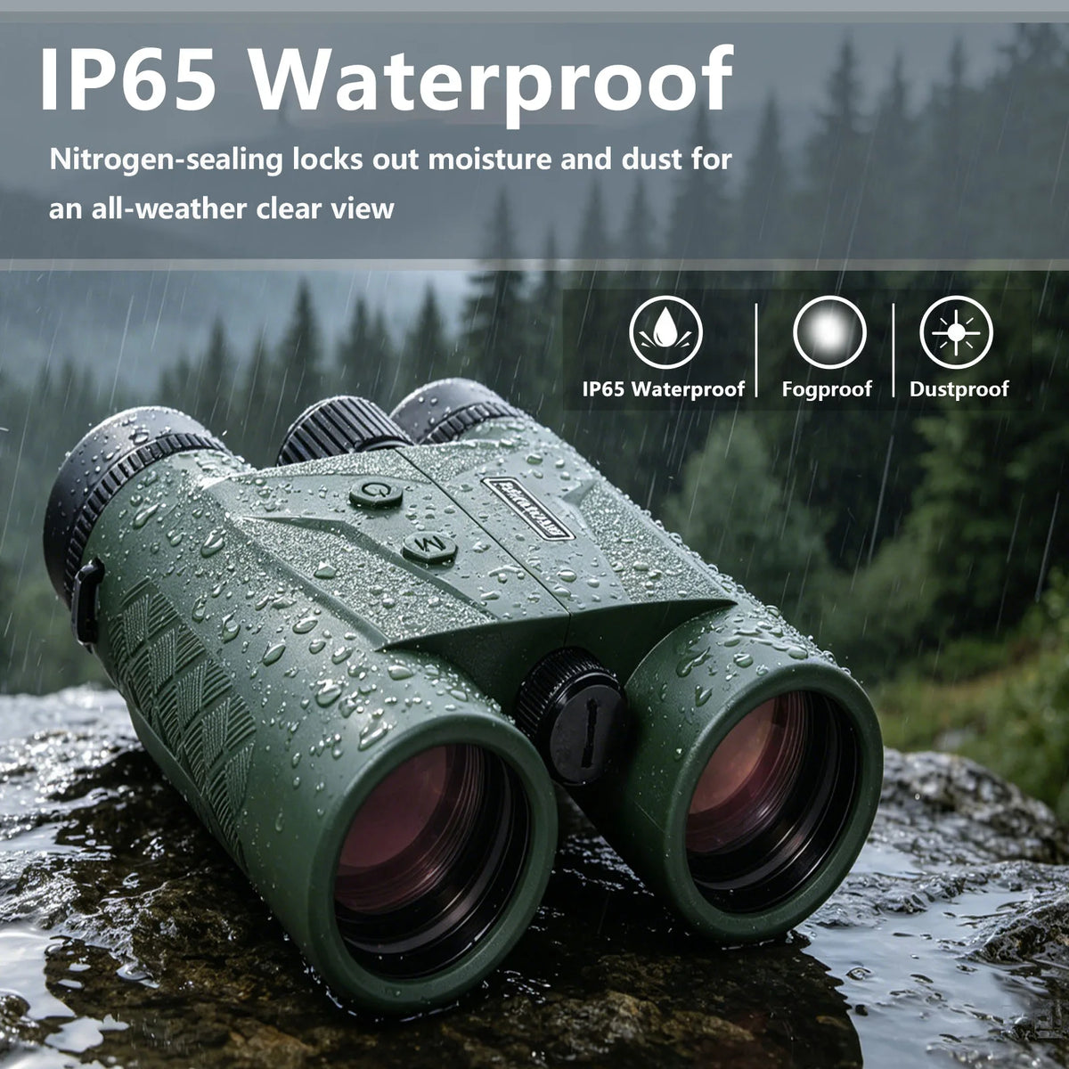 BOSHIWEI Professional 10X42 Laser Rangefinder Binoculars Large Caliber HD Optics for Outdoor Adventure and Construction Surve