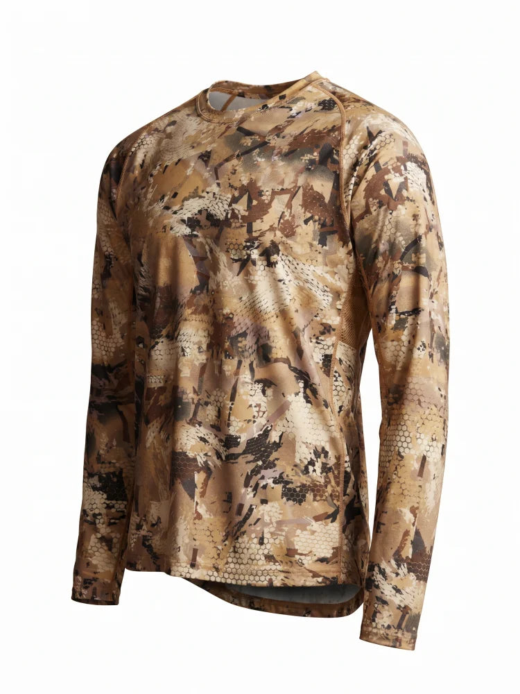 Long Sleeve Hunting Fishing Pullover, Polyester Camouflage, Anti-bacterial, Quick Dry, Sweat, High-grade, Autumn