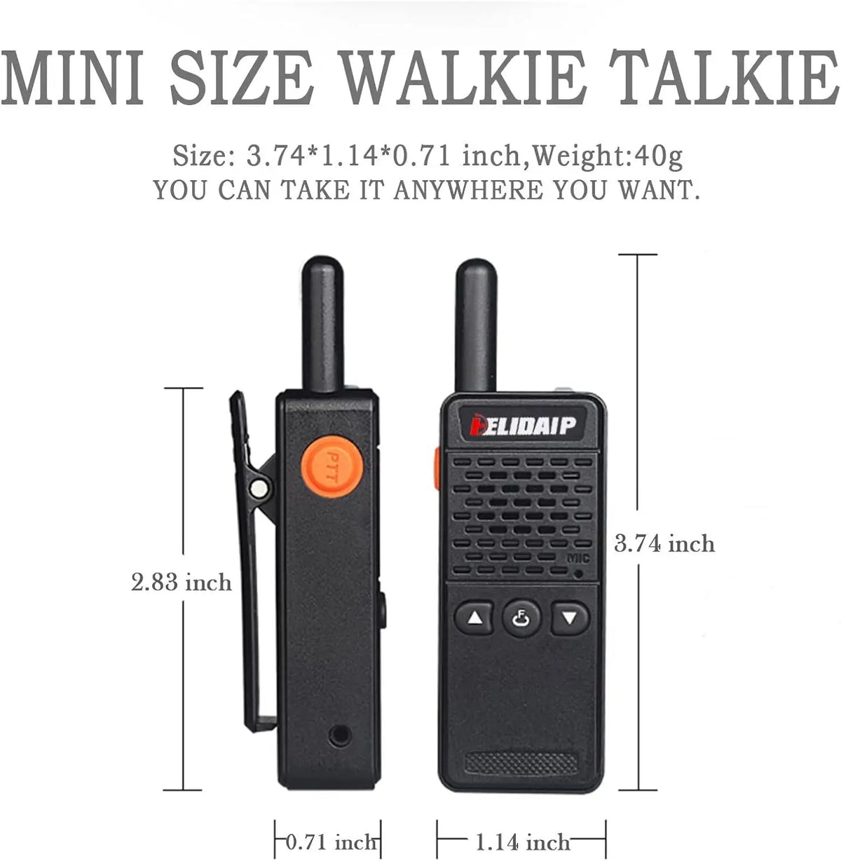 Ultra Mini Walkie Talkies,Rechargeable Two Way Radios Long Range for Cruise Hiking Hunting Skiing Supermarket