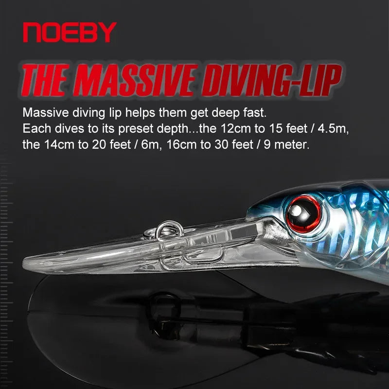 Noeby Trolling Minnow Fishing Lures 12cm 32g 14cm 52g 16cm 73g Floating Sinking Hard Bait for Big Game Saltwater Fishing Lure
