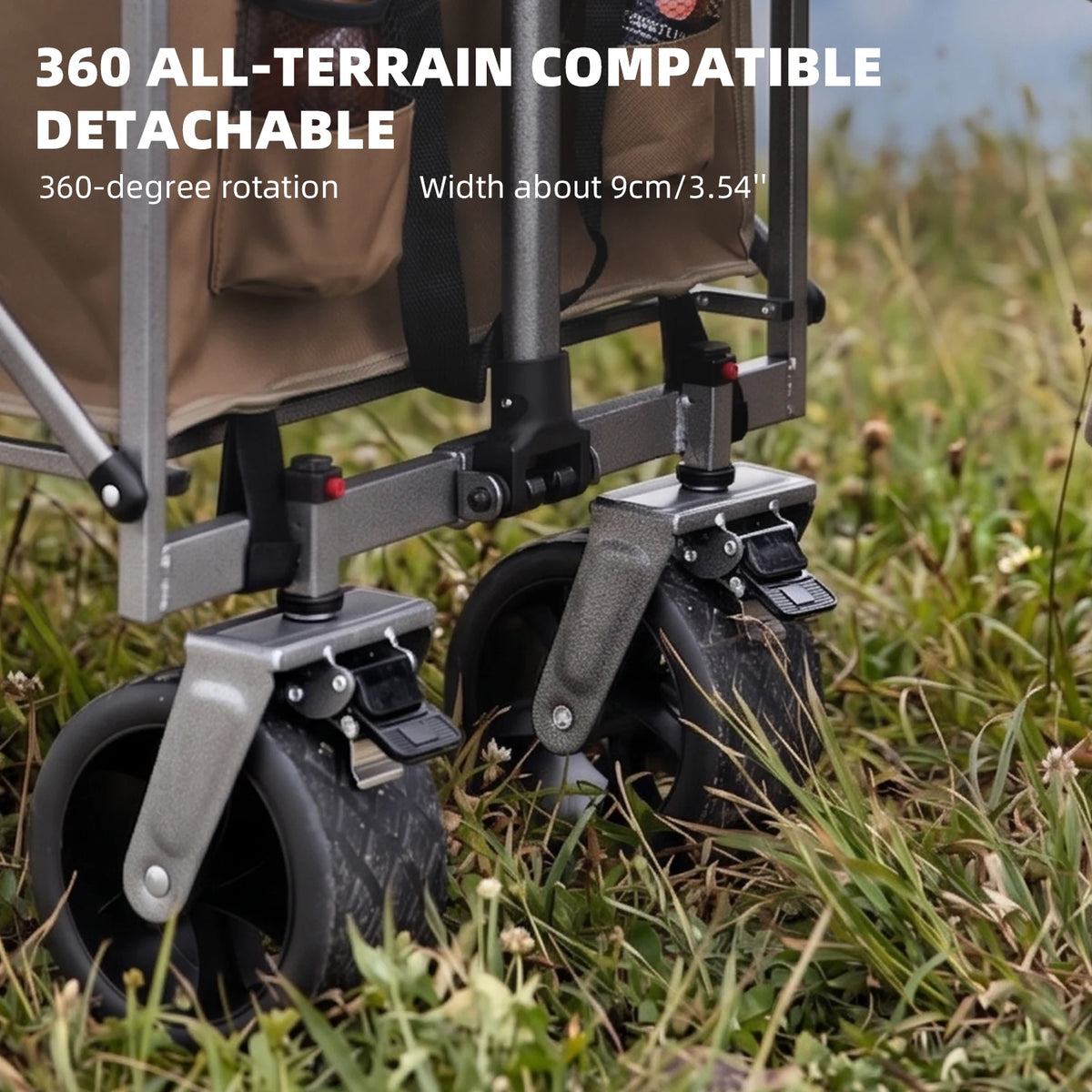 BISINNA Camping Wagon Cart Folding Utility Heavy Duty Large Capacity Trolley Outdoor Shopping Picnic Collapsible Hand Truck