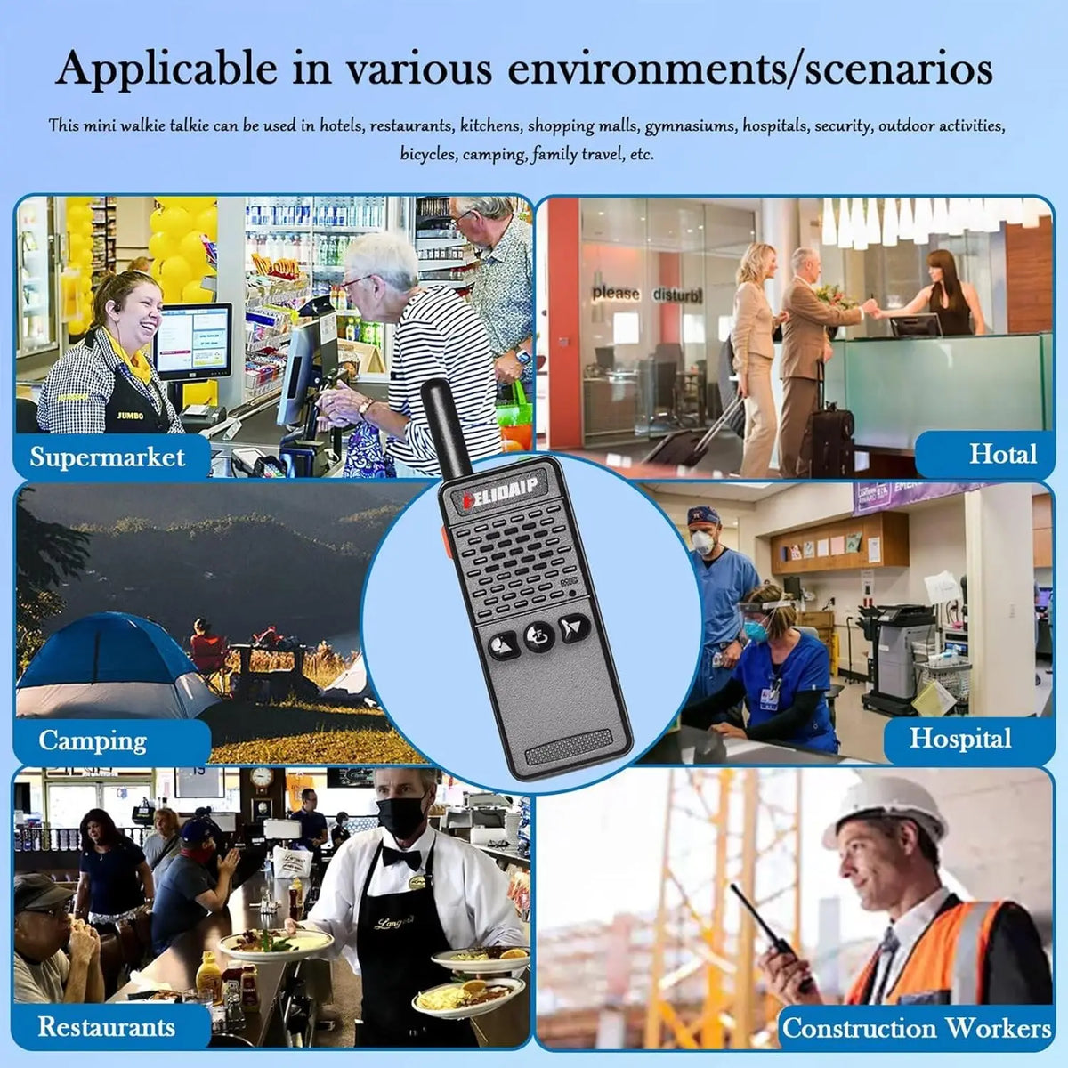 Ultra Mini Walkie Talkies,Rechargeable Two Way Radios Long Range for Cruise Hiking Hunting Skiing Supermarket