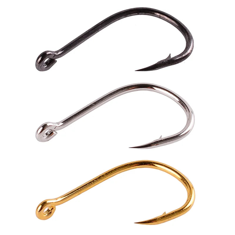 100-300PCS Fishing Hooks Set Box 10 Series High Carbon Steel Single Circle Fishing Hook Fly Fishing Jip Barbed Carp Hooks Tools