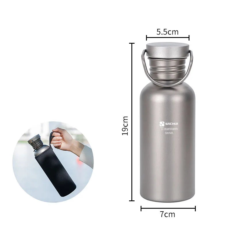 Titanium Outdoor Sport Water Bottle Camping Hiking Picnic Climbing Running Cycling Single Layer Lightweight Drinking Bottle