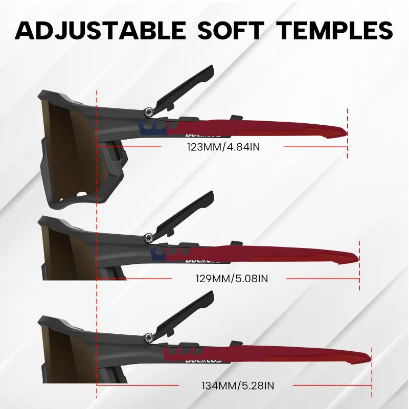 BUCKLOS UV400 Polarized Cycling Goggles Road Mountain Bike Sunglasses TR-90 Frame Outdoor Cycling Eyewear Unisex Sports Glasses