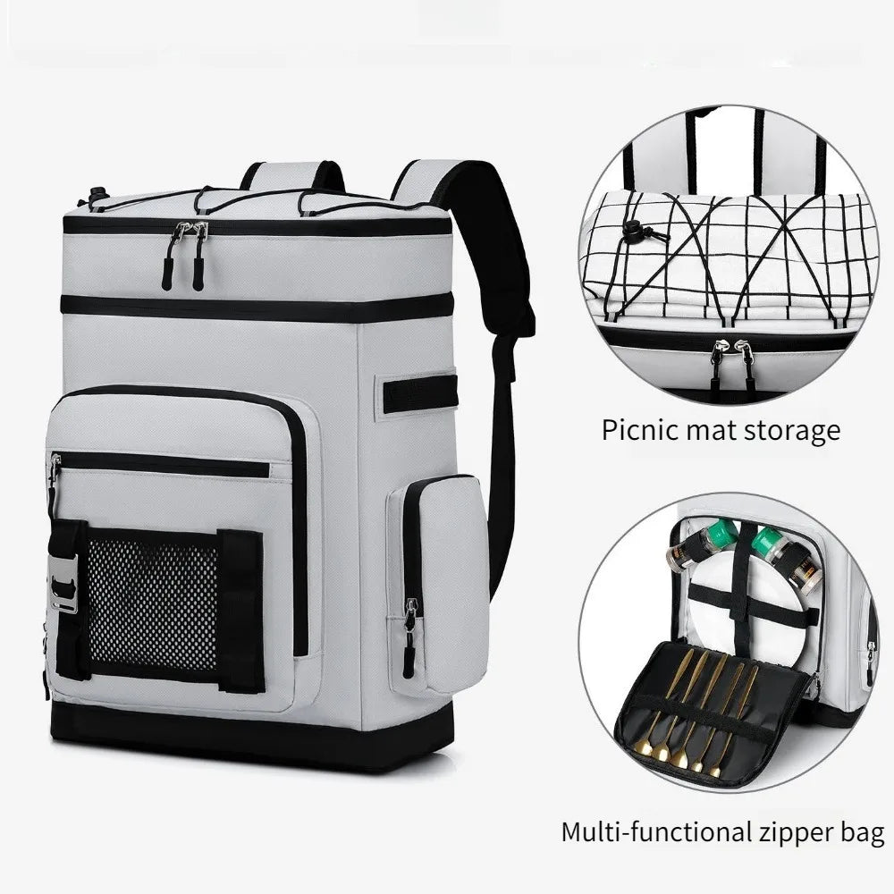 Waterproof Thermal Insulation Cold-proof Ice Pack Outdoor Camping Fishing Picnic Lunch Bag Leak-proof Refrigerated Backpack