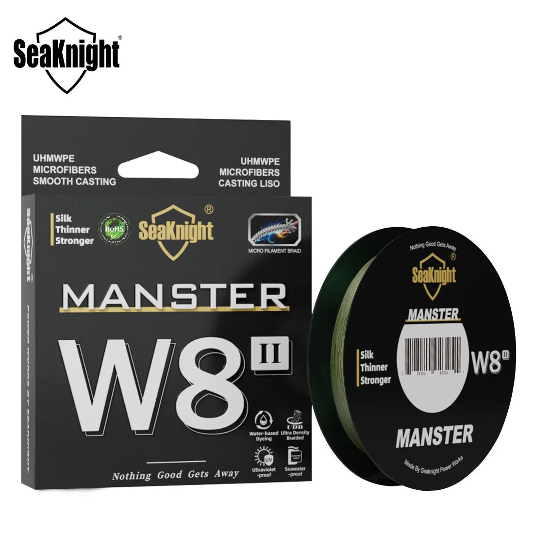 SeaKnight Brand W8 II Series Fishing Line 8 Strands 500m 300m Anti-UV Anti-Saltwater Coating, Multifilament PE Line Braided Wire