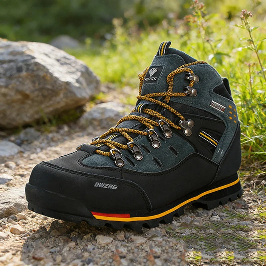 Brand Men's Hiking Boots Autumn Winter Trekking Shoes Waterproof Leather Boots Men Women Outdoor Non-slip Climbing Boots Size 46