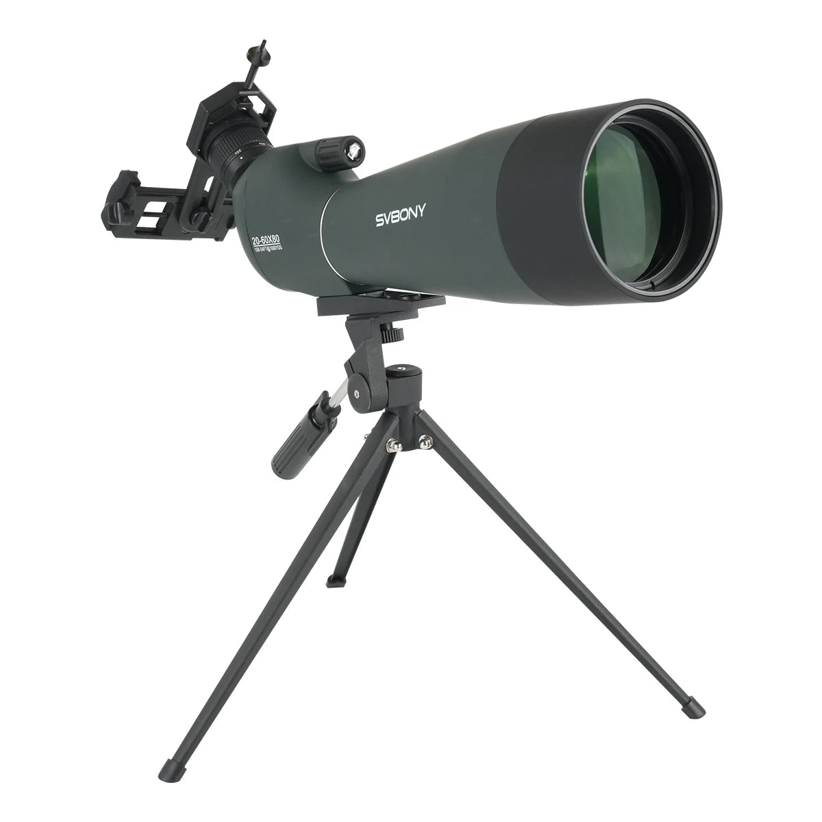 Svbony SV28A Spotting Scopes 20-60x80mm New Version Telescope with Tripod and Phone Adapter Suitable for Archery Target Shooting