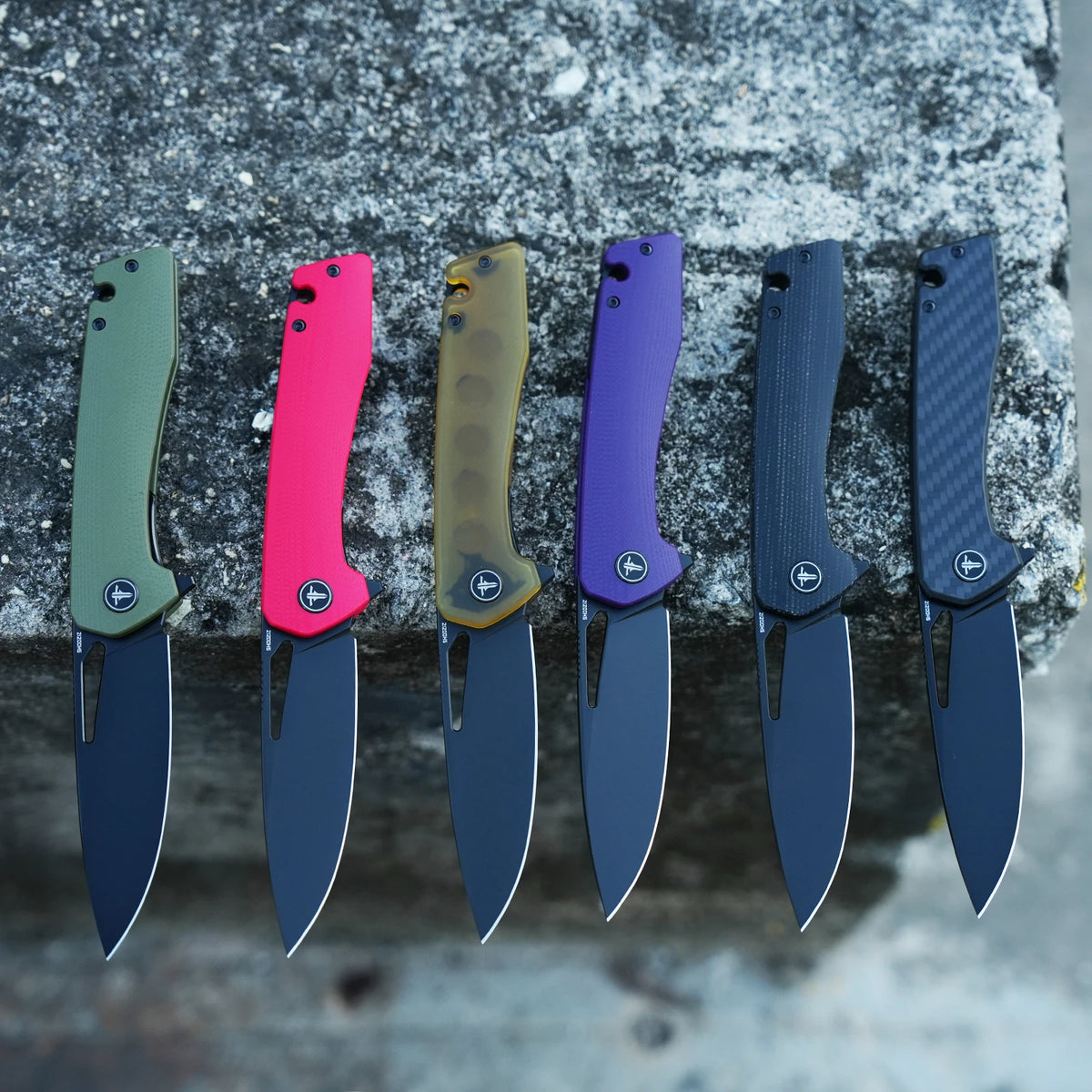 Shooziz EDC Pocket Folding Knife with Clip, 3.66"D2 Satin/PVD Blade, Ultem/G10/Micarta/ G10 Carbon Fiber for Outdoor Camping