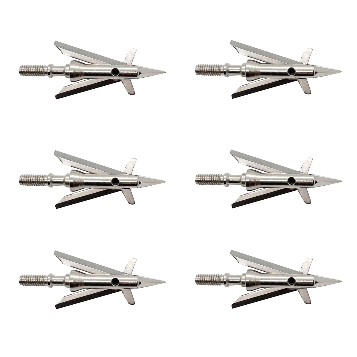 6pcs Hunting Broadheads 100 Grain 420 Stainless Steel 2 Blades for Compound & Recurve Bows, Razor Sharp