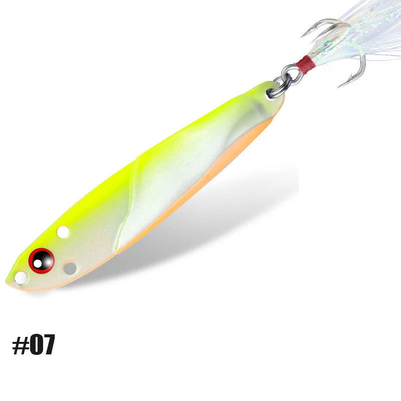 1PC Metal Jig 3D Fish Bait Tackle Trout Shore Drag Cast Jigs 7g 10g 15g 20g Slow Jigging Lure Sea Fishing Lures