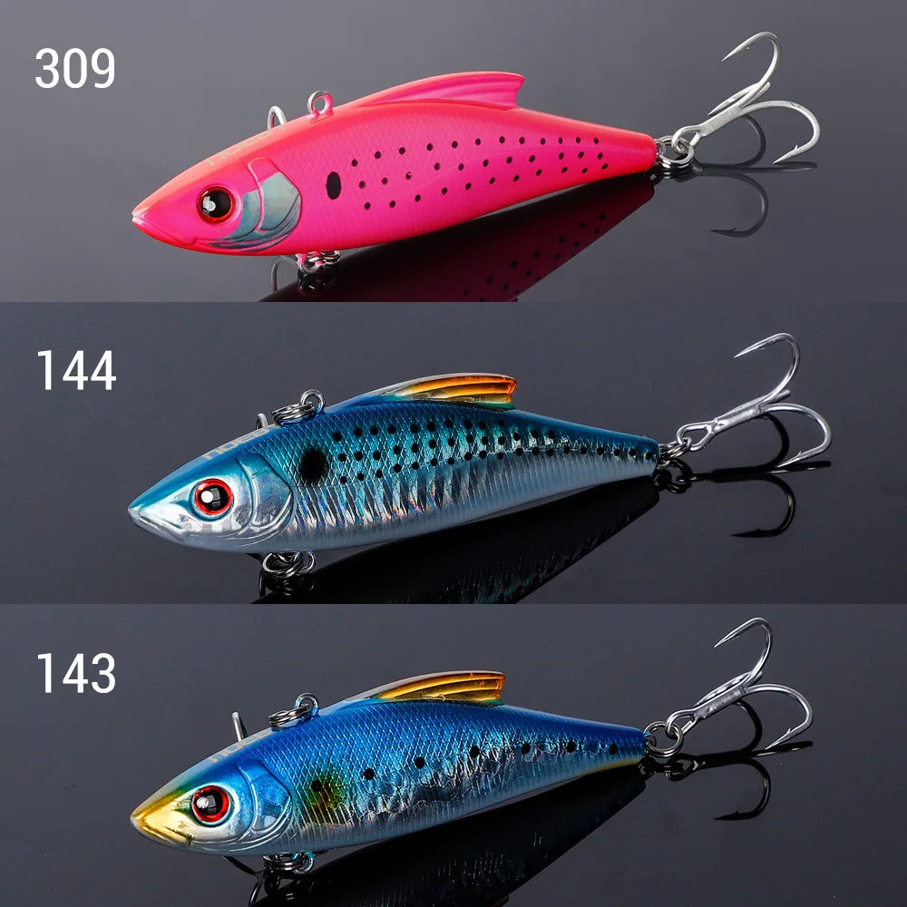 Noeby 3 Pieces 90mm 33g Sinking Vibes Rattling and Vib Artificial Hard Baits Sea Crankbaits Rattlins for Winter Fishing Lures