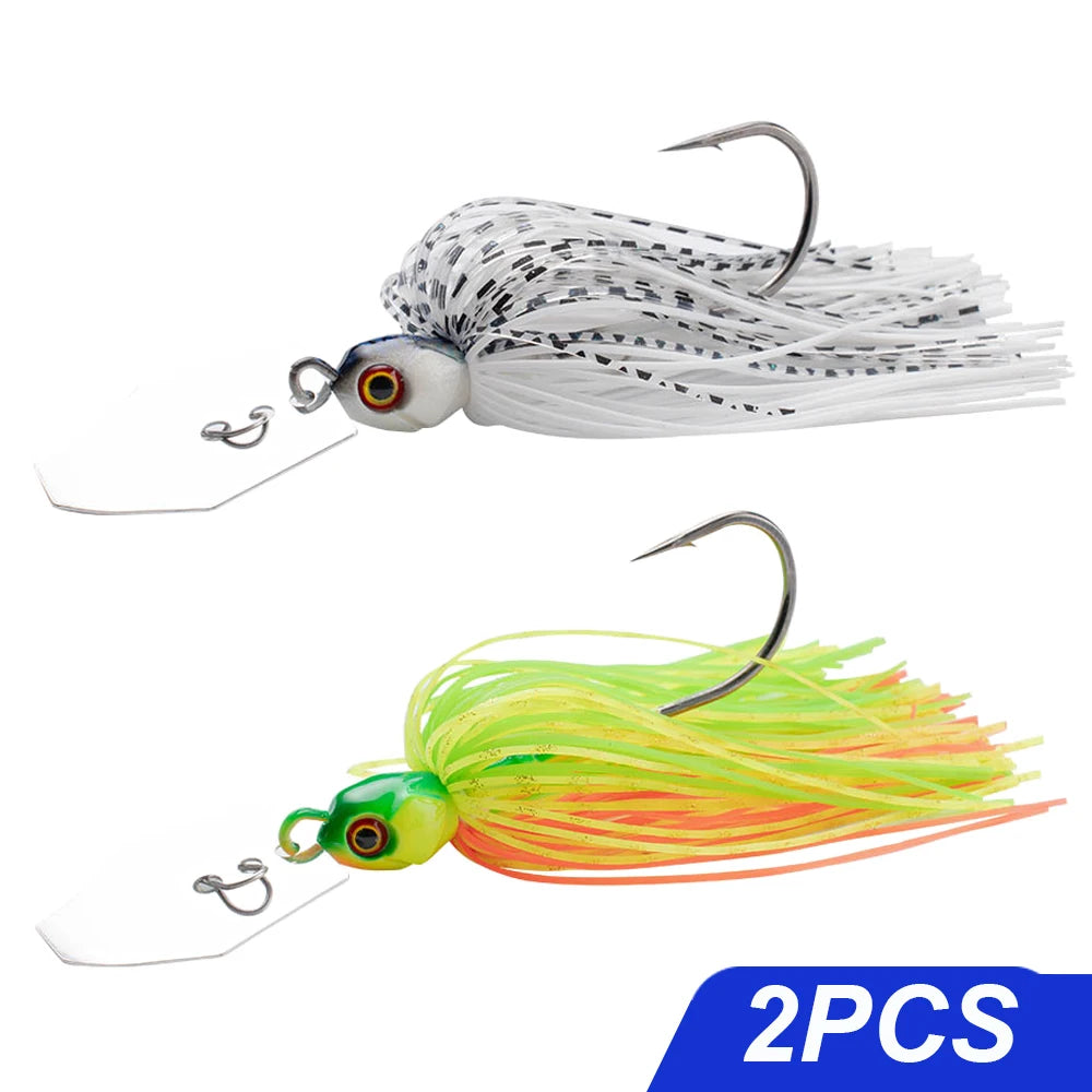 Spinner Bait 7g/9g/12g/14g/21g Fishing Lures Kit Set Pesca Chatter Weedless Metal Blade Rubber Jig Head Hook Wire Spinnerbait