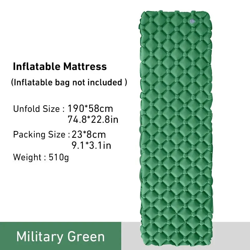 WESTTUNE Camping Sleeping Pad Ultralight Inflatable Mattress Portable Outdoor Air Cushion Sleeping Mat for Travel Hiking