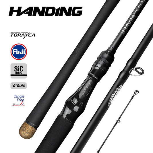 HANDING BLACK BEAVER Ⅱ Fishing Rod Toray 30 Ton Carbon Fiber FUJI O and SiC Guide Rings  EVA Full Grip Handle Pike Casting Rods