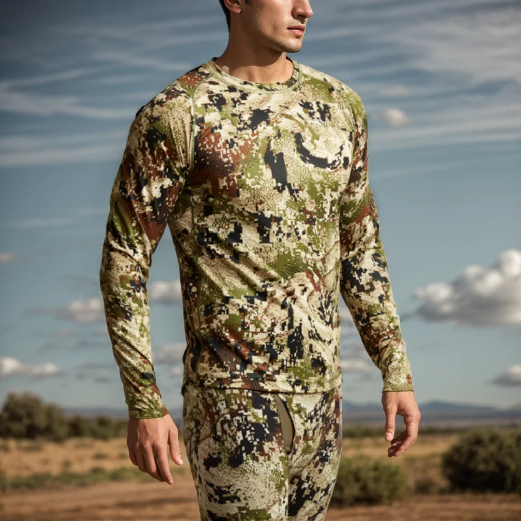 Long Sleeve Hunting Fishing Pullover, Polyester Camouflage, Anti-bacterial, Quick Dry, Sweat, High-grade, Autumn