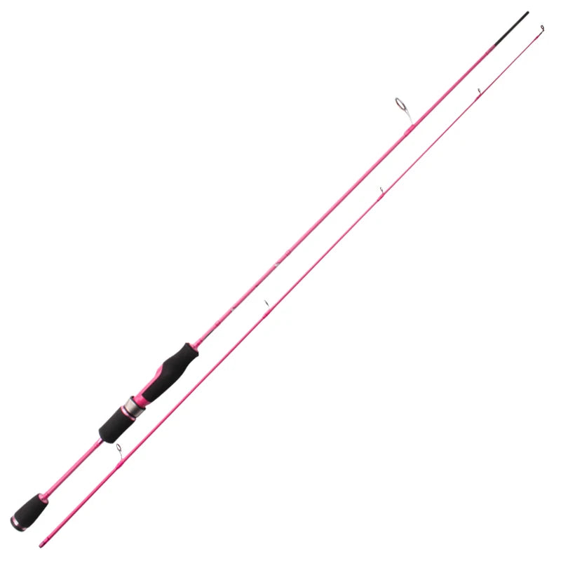 Kawa Carbon Fiber Fishing Rod Super Light Pink Color Super Soft Rod UL Action 2 Sections Portable For Fishing