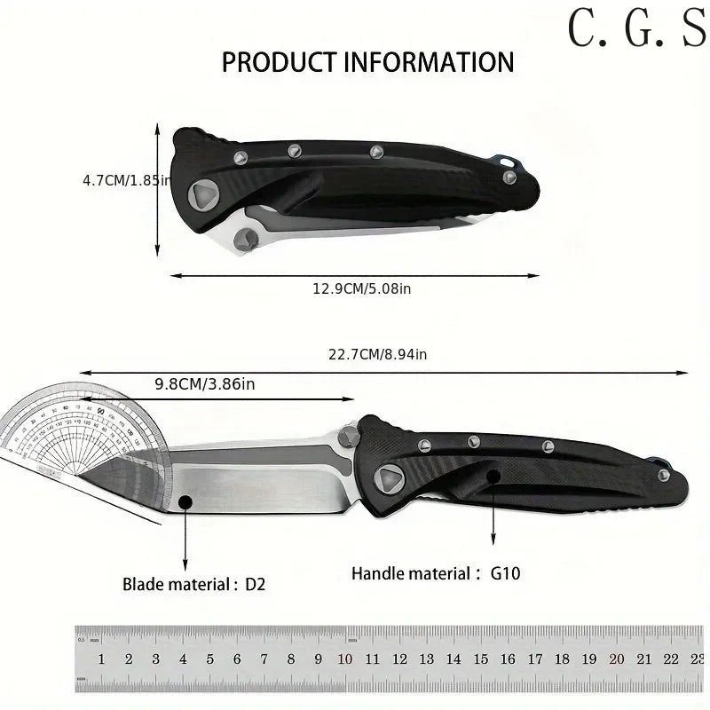 Folding Pocket Knife High Quality Multi-tool D2 Blade G10 Handle Survival Camping Fishing EDC Knives Tools Gift for Men