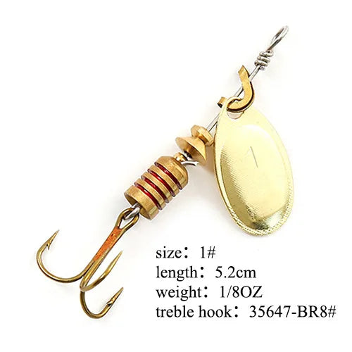 Spinner Bait Fishing Lure 3.9g 4.6g 7.4g 10.8g 15g Rotating Spinners Spoon Lures Pike Metal With Treble Hooks Fishing Goods