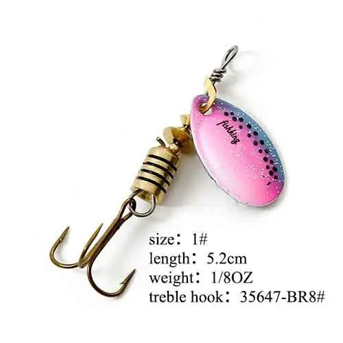 Spinner Bait Fishing Lure 3.9g 4.6g 7.4g 10.8g 15g Rotating Spinners Spoon Lures Pike Metal With Treble Hooks Fishing Goods
