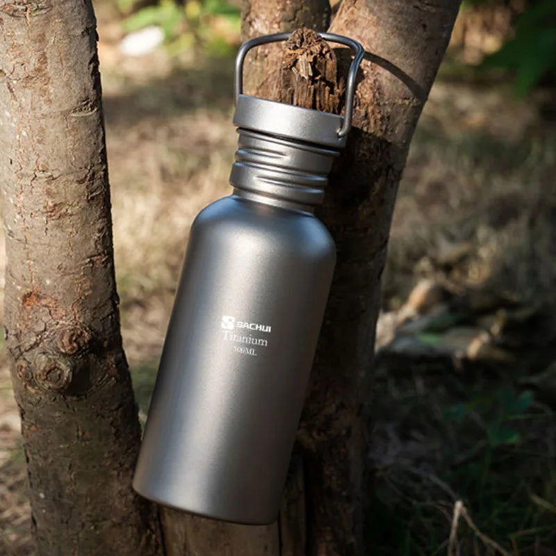Titanium Outdoor Sport Water Bottle Camping Hiking Picnic Climbing Running Cycling Single Layer Lightweight Drinking Bottle