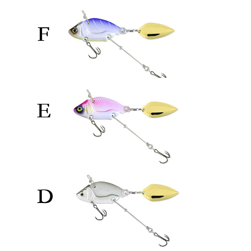 Vib Fishing Lures Wobble Rotating Metal Vib Vibration Bait Winter Fishing  Artificial Hard Baits Spinner Spoon Lure sinking