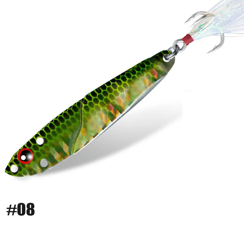 1PC Metal Jig 3D Fish Bait Tackle Trout Shore Drag Cast Jigs 7g 10g 15g 20g Slow Jigging Lure Sea Fishing Lures